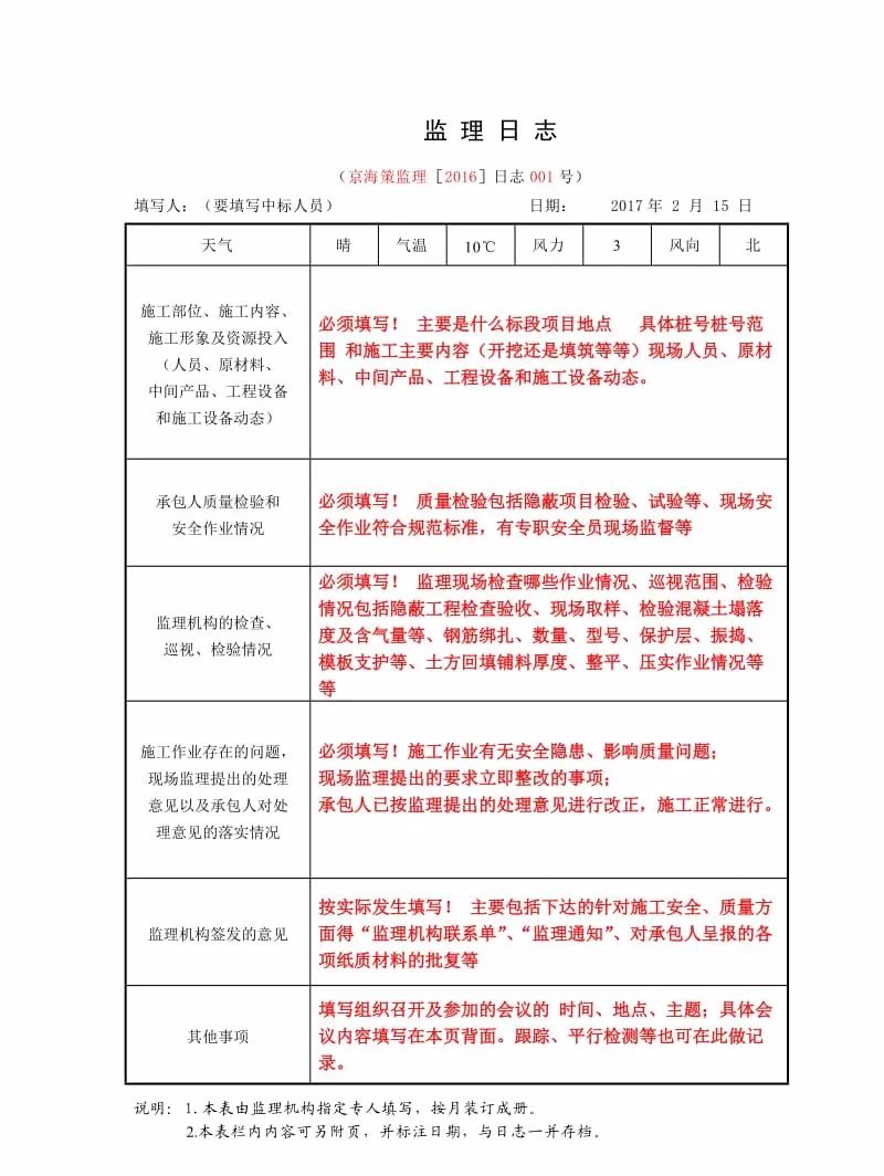 监理日志填写时，把这10条记录完善，任何检查都不怕！